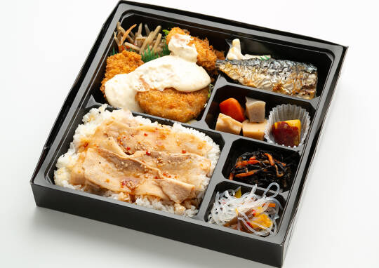 お弁当メニュー タルタル南蛮と赤魚の西京焼 1,018円(税込1,100円)